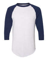 Augusta Sportswear Unisex Three-Quarter Raglan Sleeve Baseball Jersey T-Shirt. 4420 - White/ Navy