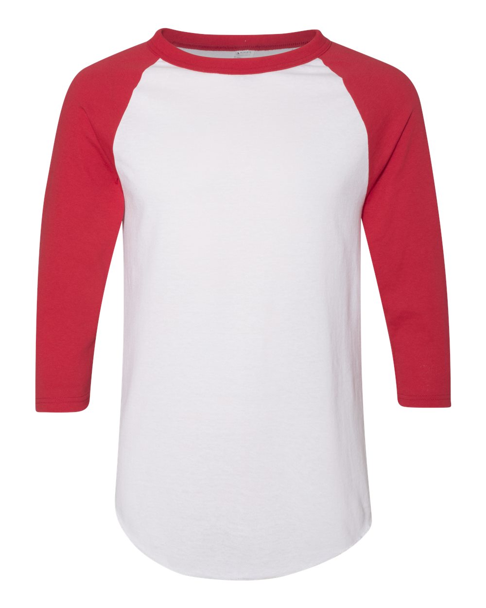 Augusta Sportswear Unisex Three-Quarter Raglan Sleeve Baseball Jersey T-Shirt. 4420 - White/ Red