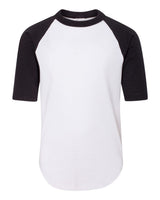 Augusta Sportswear Youth Three-Quarter Sleeve Baseball Jersey. 4421 - White/ Black