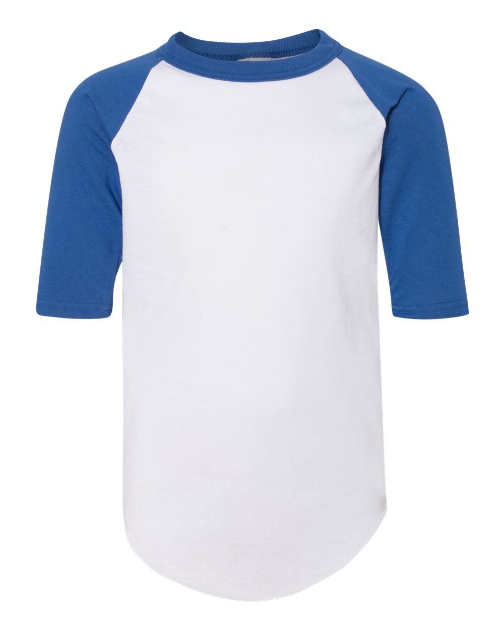 Augusta Sportswear Youth Three-Quarter Sleeve Baseball Jersey. 4421 - White/ Royal