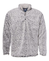 J. America Men's Sherpa Quarter-Zip Pullover. 8454 - Black Heather