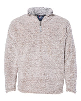 J. America Men's Sherpa Quarter-Zip Pullover. 8454 - Oatmeal Heather