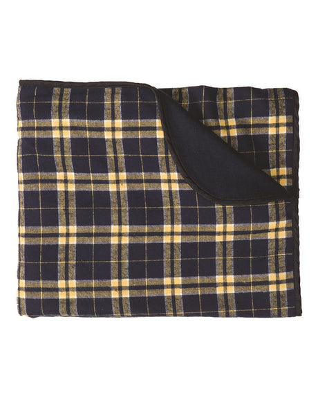 Boxercraft Flannel Blanket. FB250 - Navy/ Gold