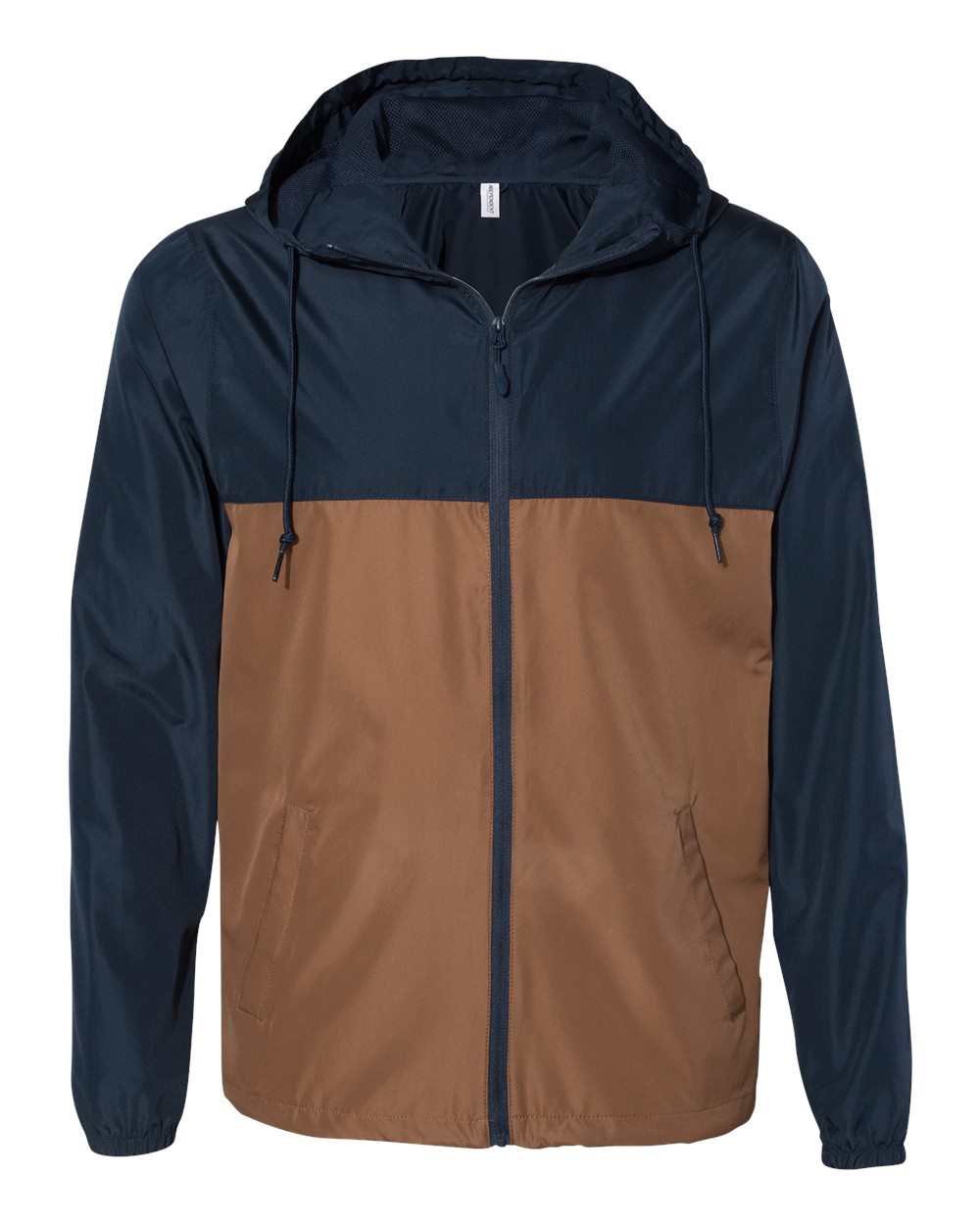 Independent Trading Co. Men's Lightweight Windbreaker Full-Zip Jacket. EXP54LWZ - Classic Navy/ Saddle