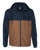 Independent Trading Co. Men's Lightweight Windbreaker Full-Zip Jacket. EXP54LWZ - Classic Navy/ Saddle