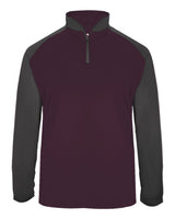 Badger Men's Ultimate SoftLock™ Sport Quarter-Zip Pullover. 4006 - Maroon/ Graphite
