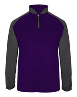 Badger Men's Ultimate SoftLock™ Sport Quarter-Zip Pullover. 4006 - Purple/ Graphite