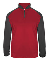 Badger Men's Ultimate SoftLock™ Sport Quarter-Zip Pullover. 4006 - Red/ Graphite