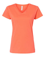 LAT Women's Fine Jersey V-Neck Tee. 3507 - Papaya