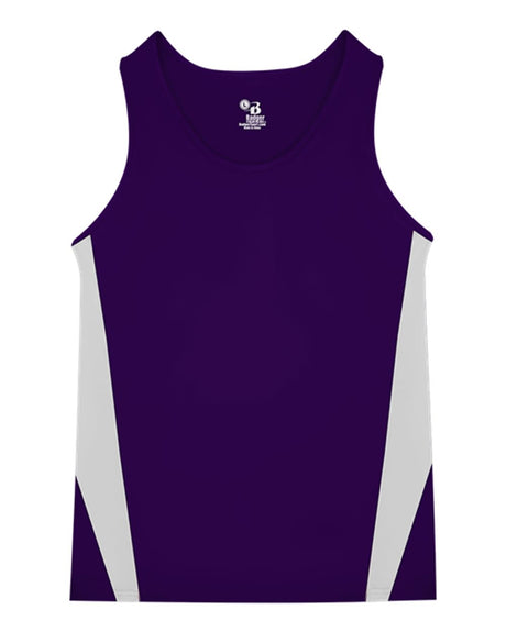 Alleson Athletic Youth Stride Singlet. 2667 - Purple/ White