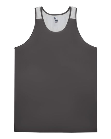 Alleson Athletic Youth Ventback Singlet. 2668 - Graphite/ White