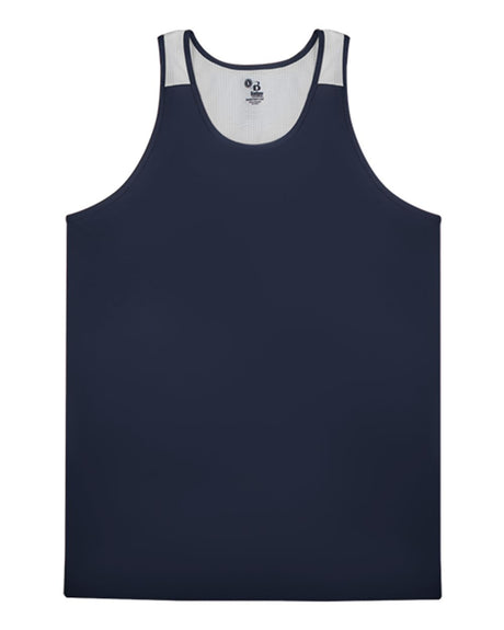 Alleson Athletic Youth Ventback Singlet. 2668 - Navy/ White
