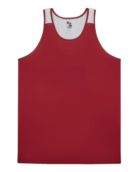 Alleson Athletic Youth Ventback Singlet. 2668 - Red/ White
