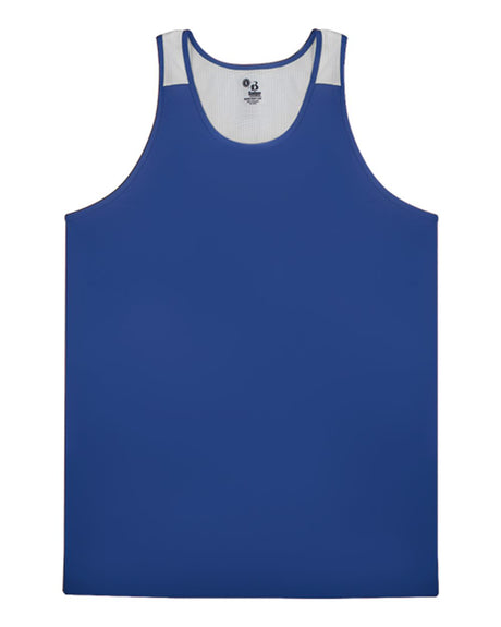 Alleson Athletic Youth Ventback Singlet. 2668 - Royal/ White