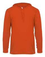 Badger Unisex B-Core Hooded Long Sleeve T-Shirt. 4105 - Burnt Orange