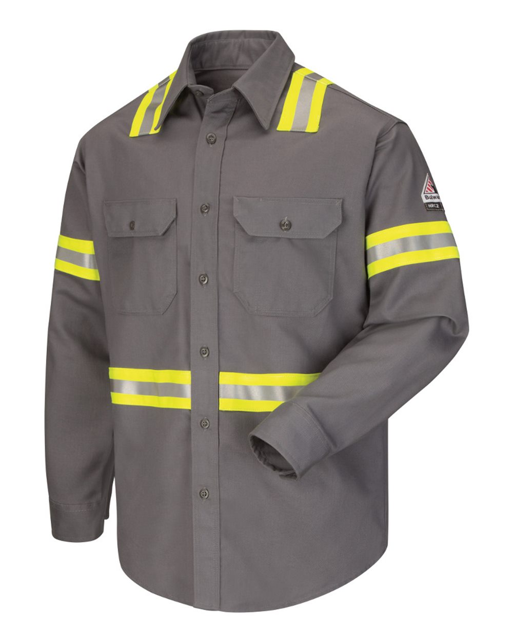 Bulwark Men's Enhanced Visibility Uniform Shirt. SLDT - Grey