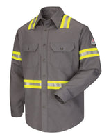 Bulwark Men's Enhanced Visibility Uniform Shirt. SLDT - Grey