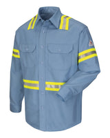 Bulwark Men's Enhanced Visibility Uniform Shirt. SLDT - Light Blue