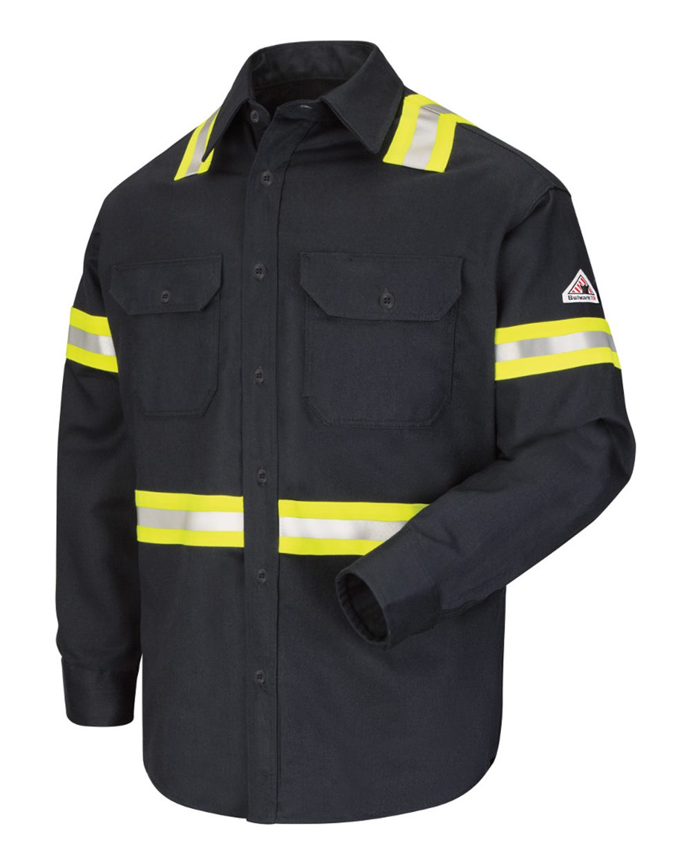 Bulwark Men's Enhanced Visibility Uniform Shirt. SLDT - Navy