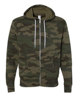 Independent Trading Co. Unisex Lightweight Full-Zip Hooded Sweatshirt. AFX90UNZ - Forest Camo