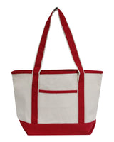 OAD Promotional Heavyweight Medium Beach Tote. OAD102 - Natural/ Red