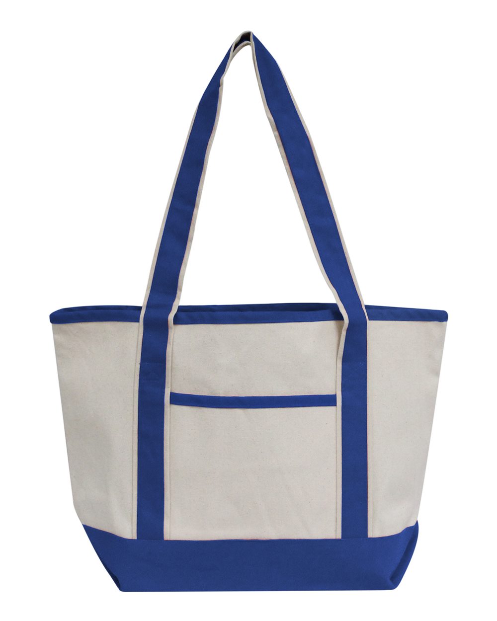 OAD Promotional Heavyweight Medium Beach Tote. OAD102 - Natural/ Royal
