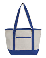 OAD Promotional Heavyweight Medium Beach Tote. OAD102 - Natural/ Royal
