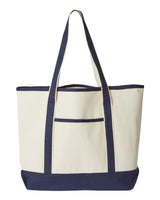 OAD Promotional Heavyweight Large Beach Tote. OAD103 - Natural/ Navy