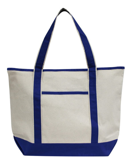 OAD Promotional Heavyweight Large Beach Tote. OAD103 - Natural/ Royal