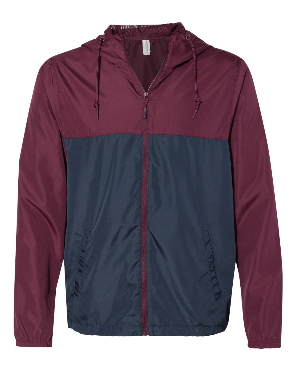 Independent Trading Co. Men's Lightweight Windbreaker Full-Zip Jacket. EXP54LWZ - Maroon/ Classic Navy