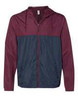Independent Trading Co. Men's Lightweight Windbreaker Full-Zip Jacket. EXP54LWZ - Maroon/ Classic Navy