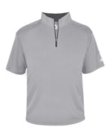 Badger Men's B-Core Short Sleeve Quarter-Zip. 4199 - Silver/ Graphite