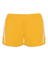 Alleson Athletic Women's Stride Shorts. 7274 - Gold/ White