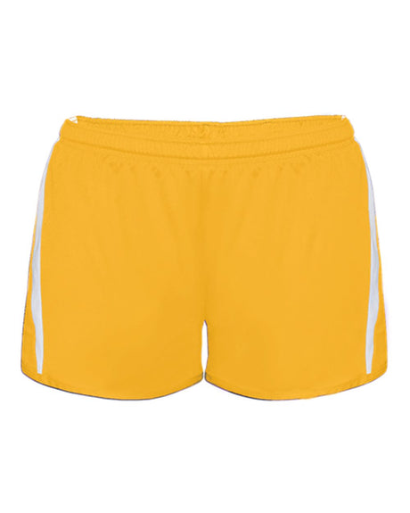 Alleson Athletic Women's Stride Shorts. 7274 - Gold/ White