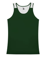 Alleson Athletic Women's Ventback Singlet. 8968 - Forest/ White