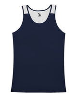 Alleson Athletic Women's Ventback Singlet. 8968 - Navy/ White
