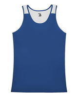 Alleson Athletic Women's Ventback Singlet. 8968 - Royal/ White