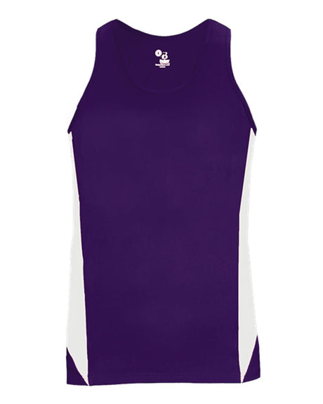 Alleson Athletic Women's Stride Singlet. 8967 - Purple/ White