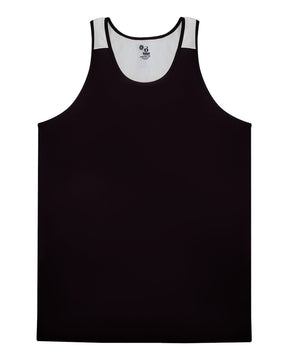 Alleson Athletic Men's Ventback Singlet Tank Top. 8668 - Black/ White