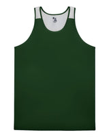 Alleson Athletic Men's Ventback Singlet Tank Top. 8668 - Forest/ White