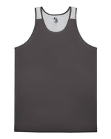 Alleson Athletic Men's Ventback Singlet Tank Top. 8668 - Graphite/ White