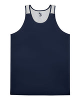 Alleson Athletic Men's Ventback Singlet Tank Top. 8668 - Navy/ White
