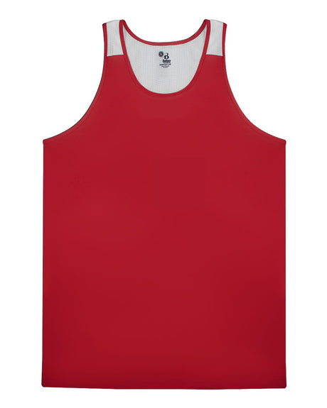 Alleson Athletic Men's Ventback Singlet Tank Top. 8668 - Red/ White