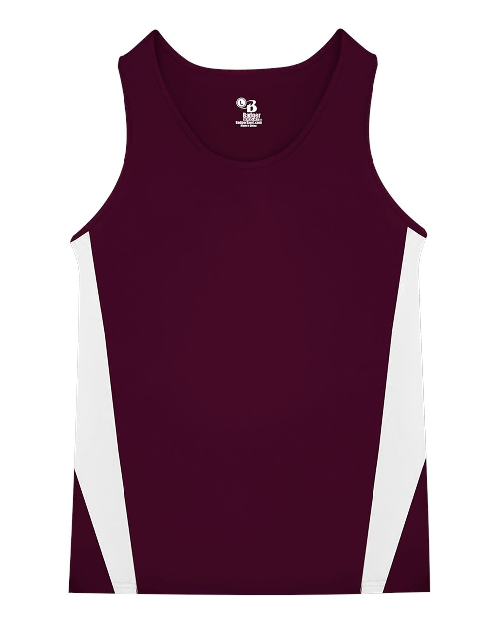 Alleson Athletic Men's Stride Singlet. 8667 - Maroon/ White