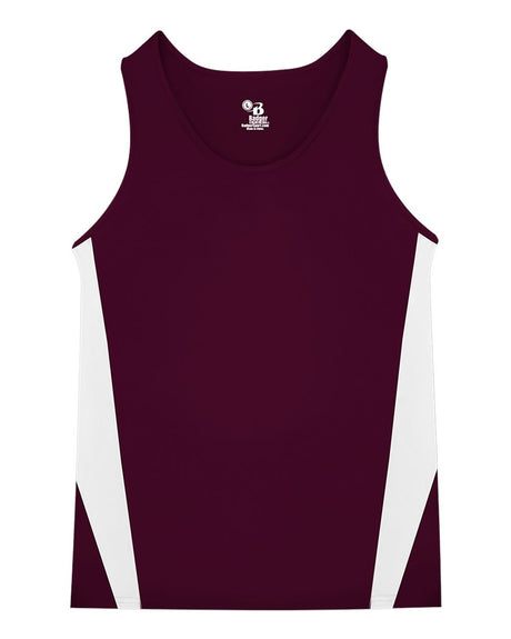 Alleson Athletic Men's Stride Singlet. 8667 - Maroon/ White
