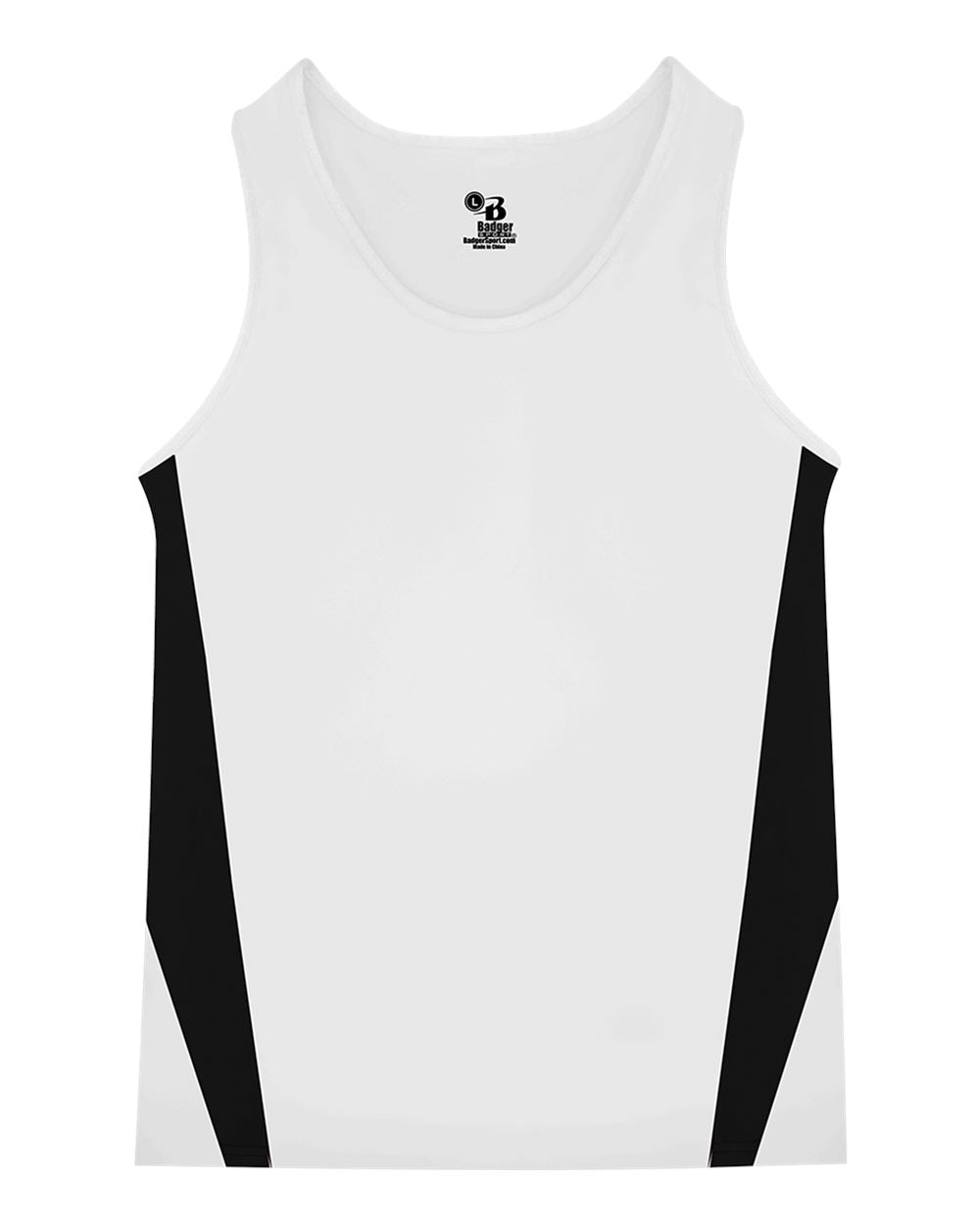 Alleson Athletic Men's Stride Singlet. 8667 - White/ Black