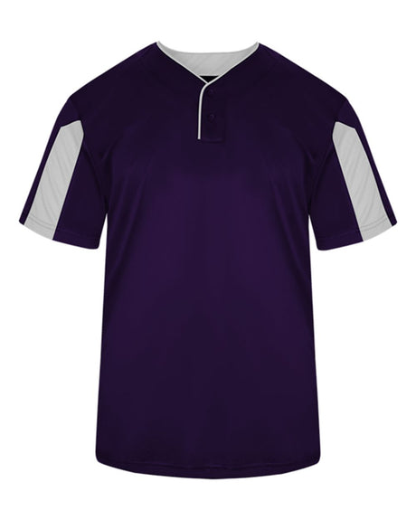 Alleson Athletic Men's Striker Placket. 7976 - Purple/ White