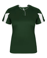 Alleson Athletic Women's Striker Placket. 6176 - Forest/ White