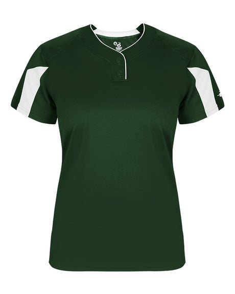 Alleson Athletic Women's Striker Placket. 6176 - Forest/ White