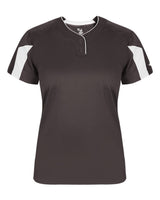 Alleson Athletic Women's Striker Placket. 6176 - Graphite/ White